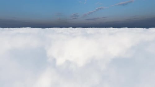 Flying Above the Clouds Beautiful Blue Aerial on Light Backdrop