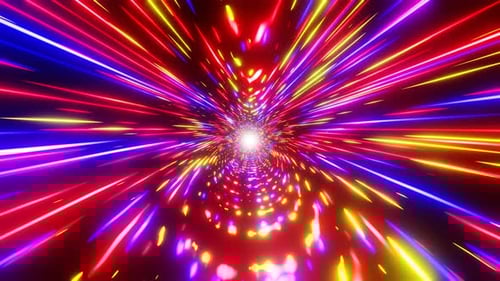 Colorful Neon Light Speed Tunnel Background