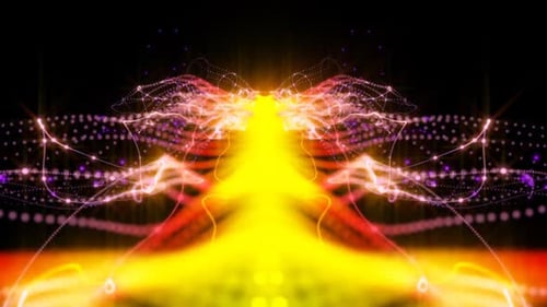 Abstract Symmetrical Glowing Particle Energy Flow Loop