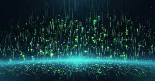 Abstract Futuristic Digital Particles Rising Background