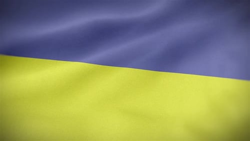 Seamlessly Waving Ukrainian Flag Loop Background