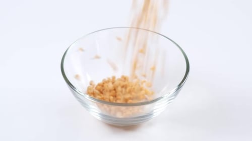 Yellow Split Peas Filling Glass Bowl