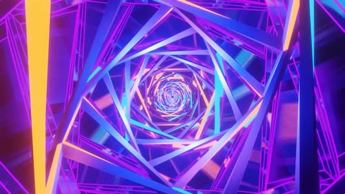 Scifi Tunnel Transformer with Neon Lights