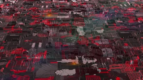 Futuristic Animated Circuit Board Network Tech Background