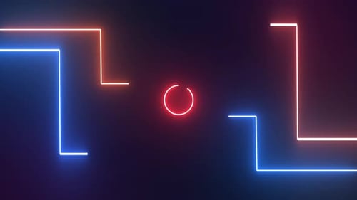 Abstract Neon Geometric Lines Seamless Loop Background