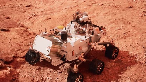 Mars Rover Exploring Red Planet Surface