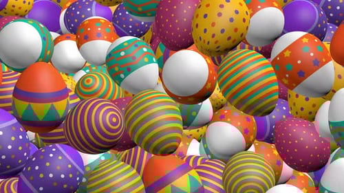 Colorful Falling Easter Eggs Loop Background Animation