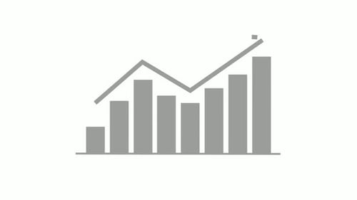 Animated Flat Design Bar Graph and Line Chart with Growth Trend