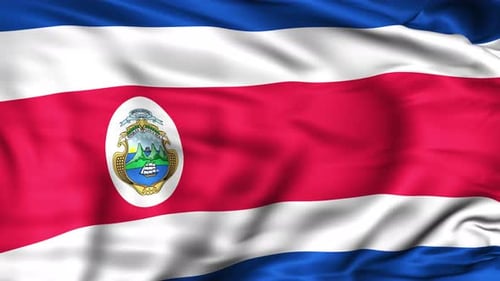 Realistic Waving Costa Rica Flag Loop Animation