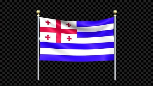 Drapeau de l'Ajaria agitant en boucle à double pôle