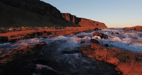 Aerial Iceland River Rapids