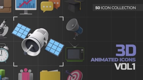 Animated 3D Business and Technology Icons Pack