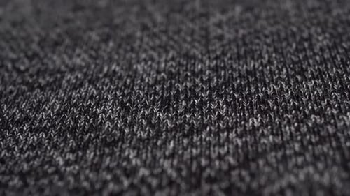 Macro View of Knitted Black and White Fabric Texture