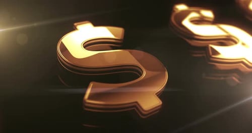 Dollar currency icon and USD money metal symbol loop concept