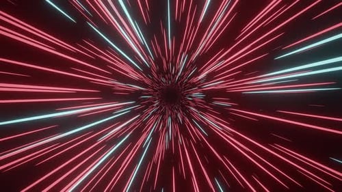 Futuristic Neon Light Speed Warp Tunnel Background