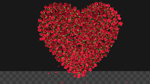 Rote Rose Herz-Symbolformation mit Transparenz - Stil 2