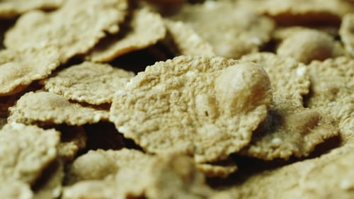 Crispy Corn Flakes in Extreme Close Up