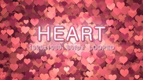 Seamlessly Looping Romantic Sparkling Pink Hearts Background