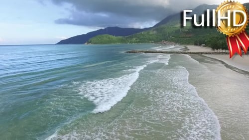 Aerial View of the Tropical Sandy Beach