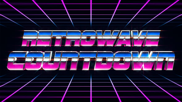 Retro VHS Glitch Countdown with Digital Grid Background, Interface ...
