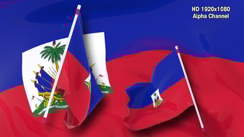 Haiti Flag Realistic 3D Flying Animation
