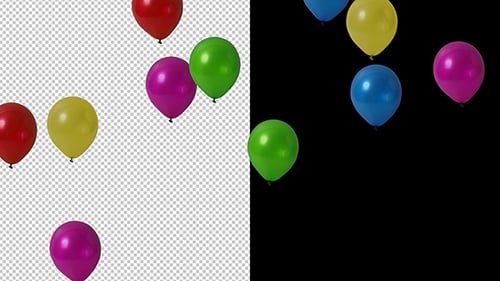 Colorful Floating Balloons Celebration Party Overlay