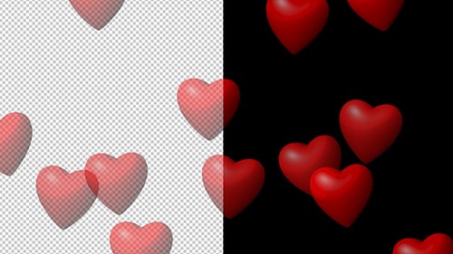 Modern Floating 3D Hearts Animation