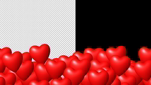Romantic Red Hearts Transition Overlay
