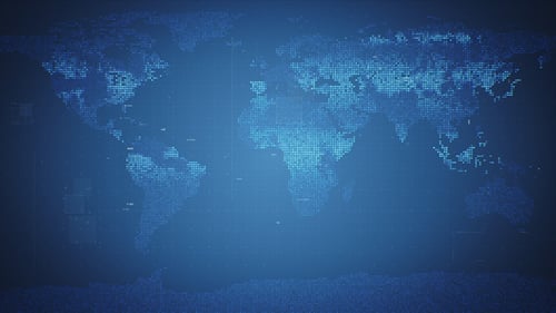 Digital Global Network World Map Data Grid Background