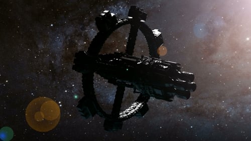 Navire spatial et étoiles de la Voie lactée