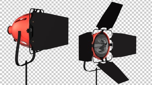 3D Studio Spotlight Animation with Barn Doors Opening