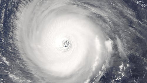 Powerful Cyclone Storm Swirling From Space Satellite View