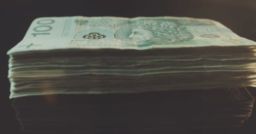 Polish Zloty Banknotes . Rotating Banknotes.