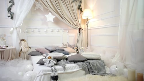 Interior Studio Winter, Winter Location for Photo and Video Without People, Beautifully Decorated