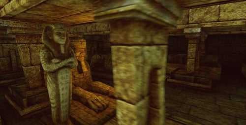 Ancient Egyptian Temple Corridor Walkthrough Loopable Background