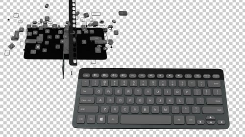 Modern 3D Keyboard Keys Assembling Reveal Animation