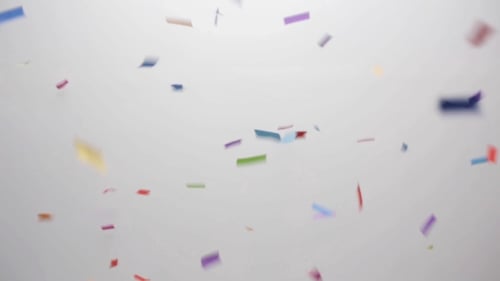 Confetti Falling Over White Background 4
