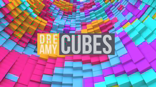 Colorful Abstract Cubes Wave Background Loop