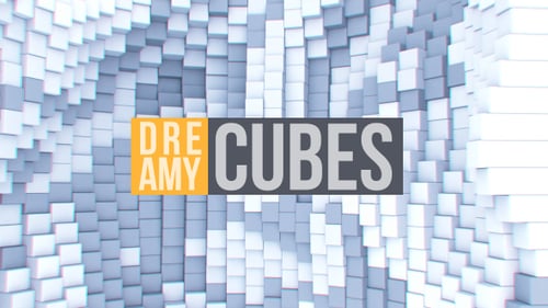 Dynamic Waving Geometric Cubes Abstract Background