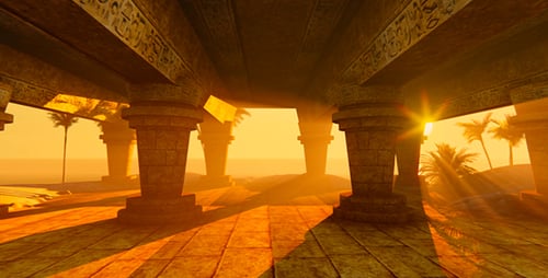 Ein antiker Tempel an der Küste