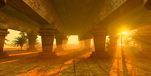 Ancient Architectural Gallery With Columns