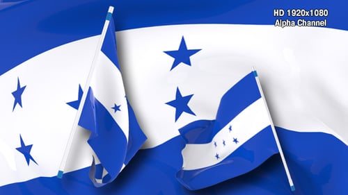 Honduras National Flag Realistic Waving Animation