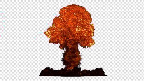 Fiery Mushroom Cloud Explosion Animation