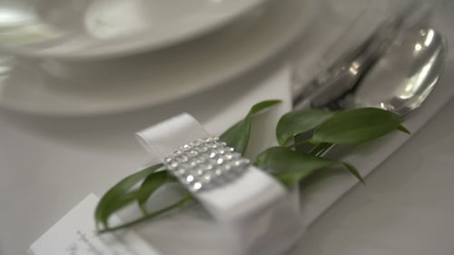 Elegant Silverware and Place Setting for Wedding Celebration