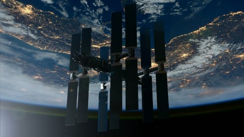 Station spatiale internationale en orbe autour de la Terre