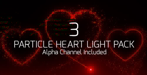 Animated Particle Heart Shapes Alpha Channel Pack