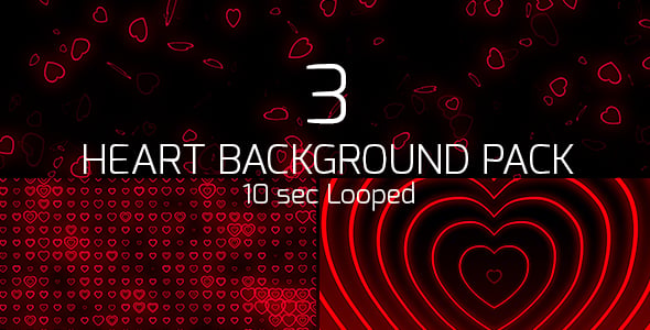 Heart Background Loop Pack, Backgrounds Motion Graphics ft. red hearts ...