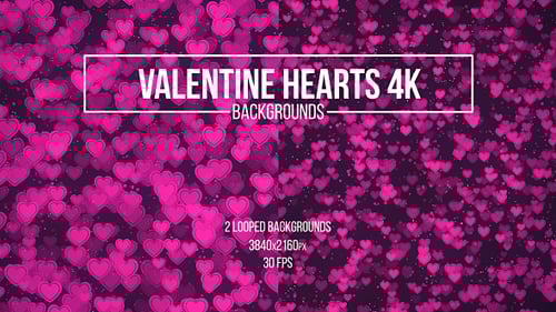 Romantic Pink Hearts Animated Particle Background