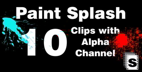 Colorful Paint Splatter Alpha Channel Transition Pack