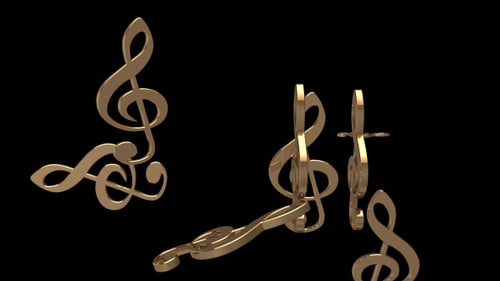 Golden Treble Clef Music Symbol Reveal Animation